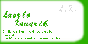 laszlo kovarik business card